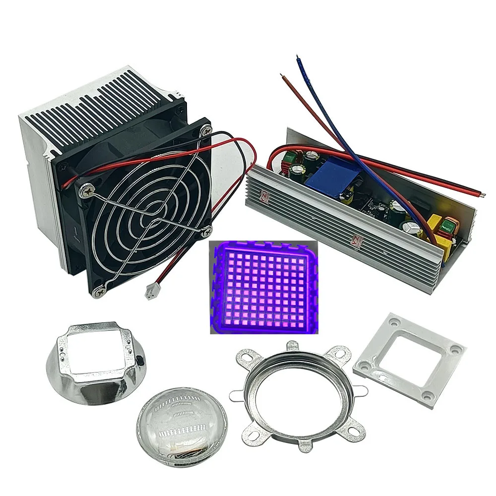 100W LED 395-400nm UV Ultra Violet High power LED +100W  AC85-265V driver  +heatsink lens  Kit