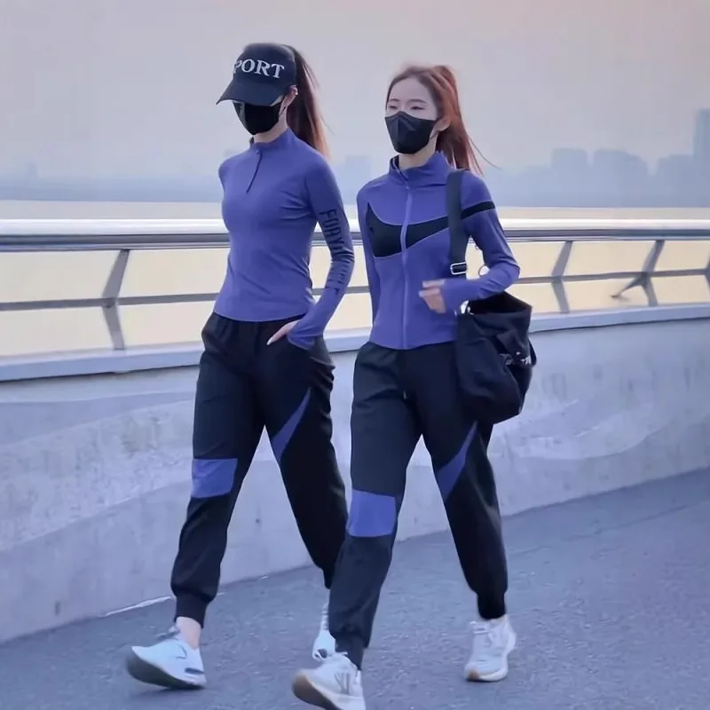 

Faionable спортивный комплект женский для бега Fitn Qui Dry одежда капри комплект из двух предметов удобный дышащий длинный све