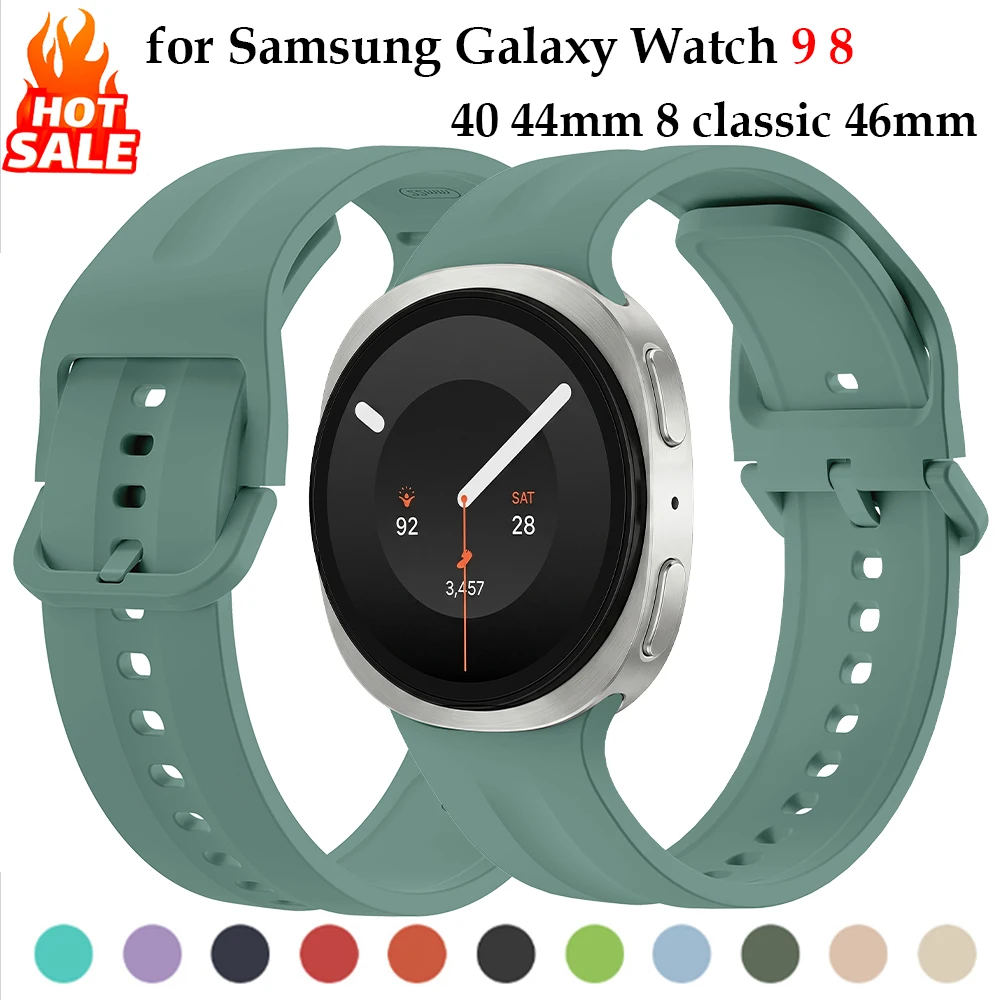 Silicone Strap For Samsung Galaxy Watch 9 8 44 40mm Sport Replacement Bracelet Waterproof Correa for Galaxy 8 classic 46mm Bands