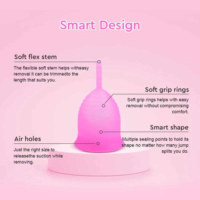 Soft Menstrual Cup 100% Medical Silicone Woman Period Use Hypoallergenic Certified Menstrual Collectors Menstruation Cups - Image 2