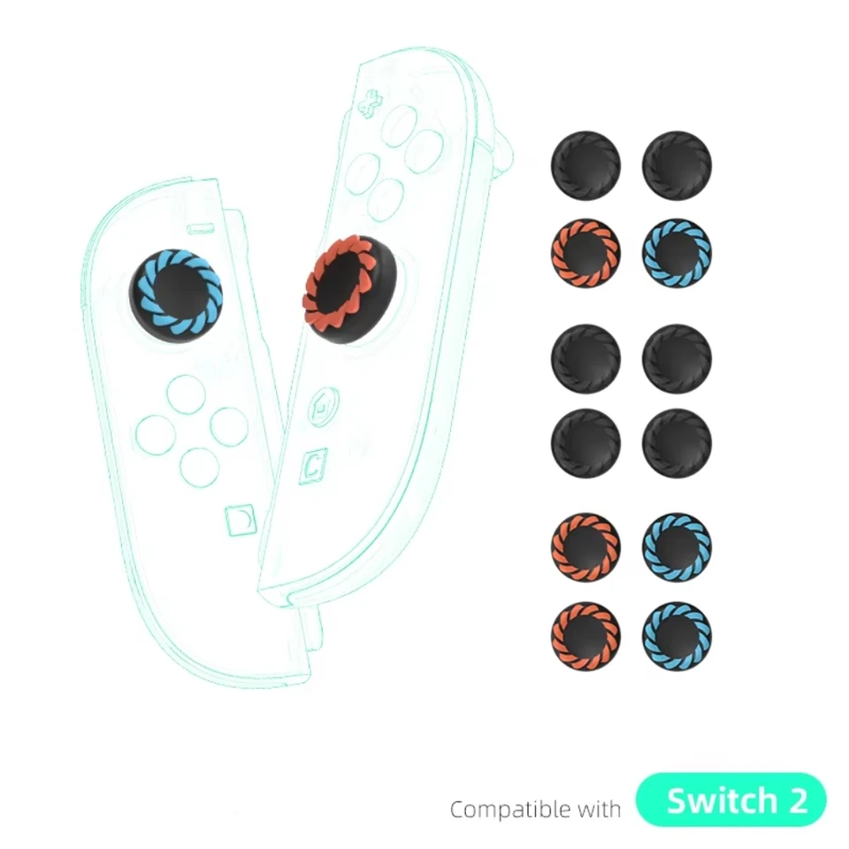 Funda de silicona con agarre para controles de Switch 2, protectores de joystick