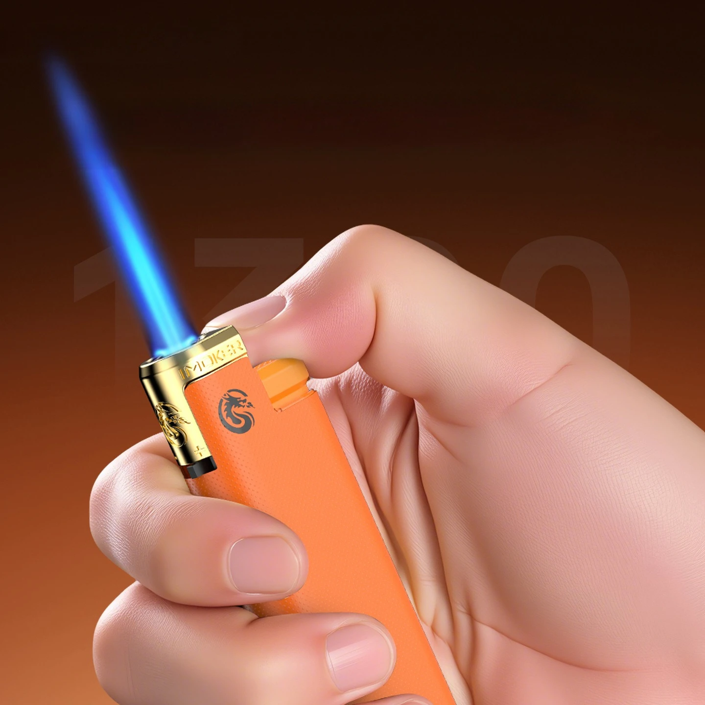 Fashion Windproof Blue Flame Gas Lighter Home Wholesale Thick Durable Cigar Lighter Customized Outdoor Travel Survival Tool Gift view 3
