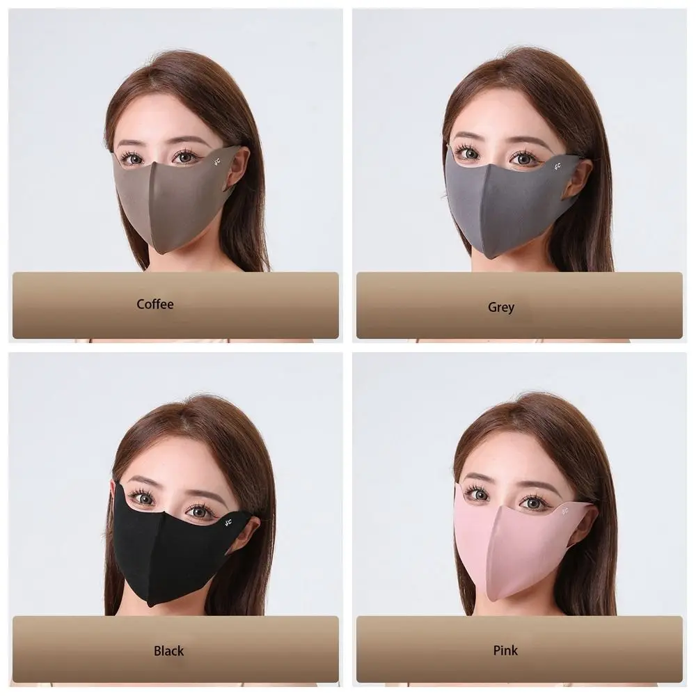 Masker penutup wajah 3D tabir surya, masker wajah warna Solid musim panas, masker Gini pelindung UV luar ruangan, syal pelindung mata