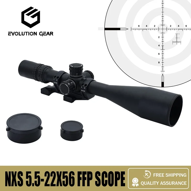 

Evolution Gear NXS 5.5-22X56 FFP Riflescope 30mm Tube for Airsoft and Hunting with Full Original Markings