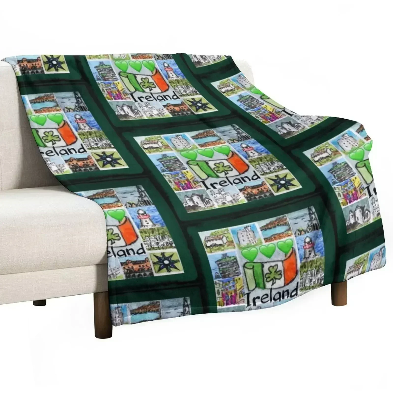 Ireland Memories Throw Blanket Soft Plaid sofa bed Flannels Giant Sofa Picnic Furry Blankets
