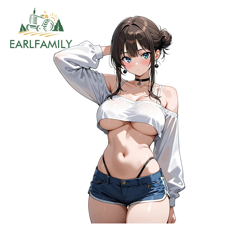 

EARLFAMILY Anime Girl Motorcycle Stickers High Quality SUV Decals Occlusion Scratch Graphics Vinyl DIY Campervan Accessories