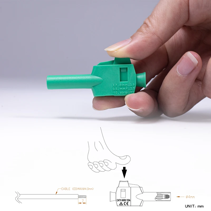 Cables de prueba para multímetro, enchufe de conexión rápida, cabezal de linterna de pistola de 4mm, enchufe de cableado libre de soldadura,