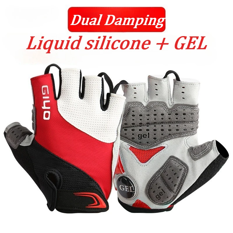 

Half Finger Cycling Gloves, Gel Padding Bicycle,for Road Mountain Bike & Spinning, Anti-Slip Shock Absorption Workout Gloves
