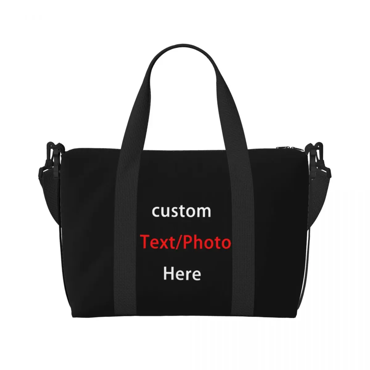 

Custom Your Photo Logo Message Tote Bag Women Large Capacity Gym Beach Shoulder Travel Bag