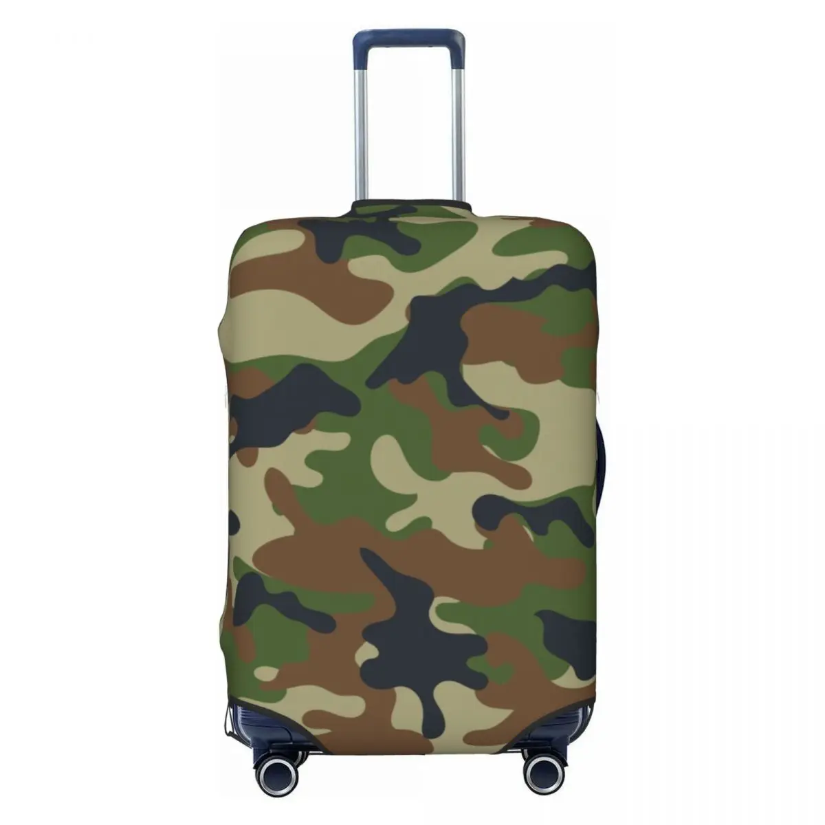 Custom Fashion Woodland Camouflage Luggage Cover Protector Washable Military Army Camo Travel Suitcase Covers