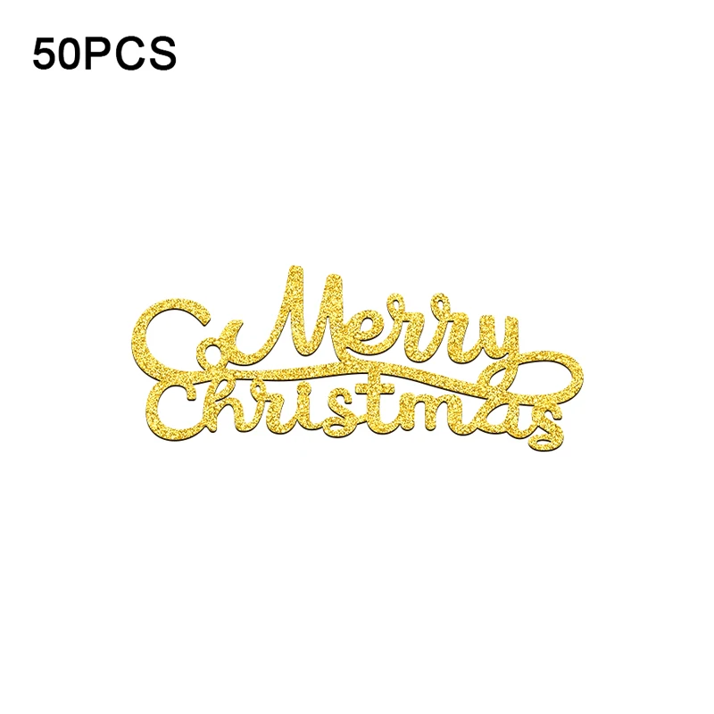 50 Stück Frohe Weihnachten Konfetti Weihnachtskonfetti für Party-Tischdekorationen Frohes Neues Jahr liefert Weihnachts-Throw-Konfetti – Detail 6