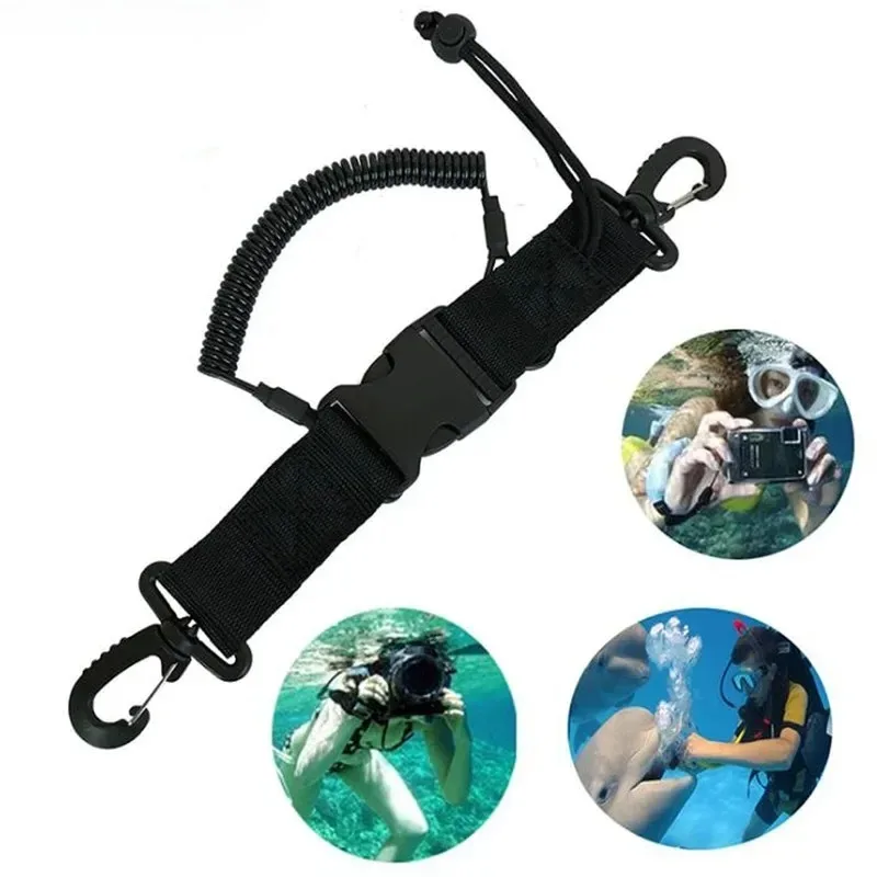 Cordón para cámara de buceo, canoa, con hebilla de liberación rápida y Clips para bajo kayak, accesorios para deportes de natación, 1 ud.