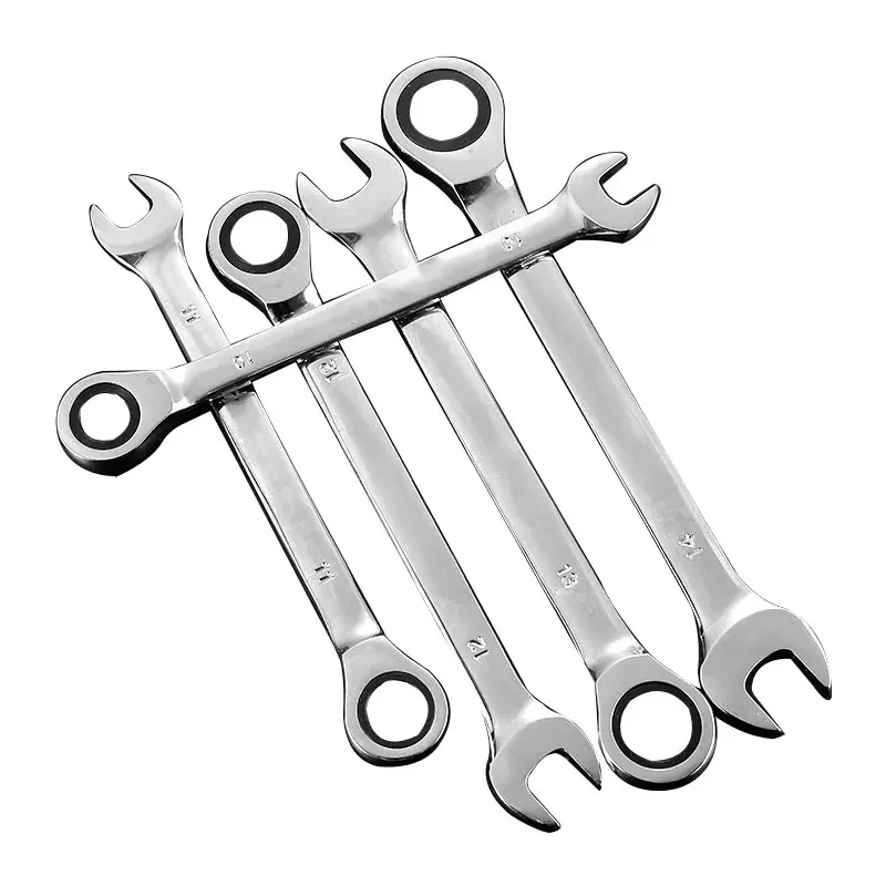 Open plum wrench set auto repair wrench 13/14/15 ratchet wrench hardware tool plum open dual-purpose