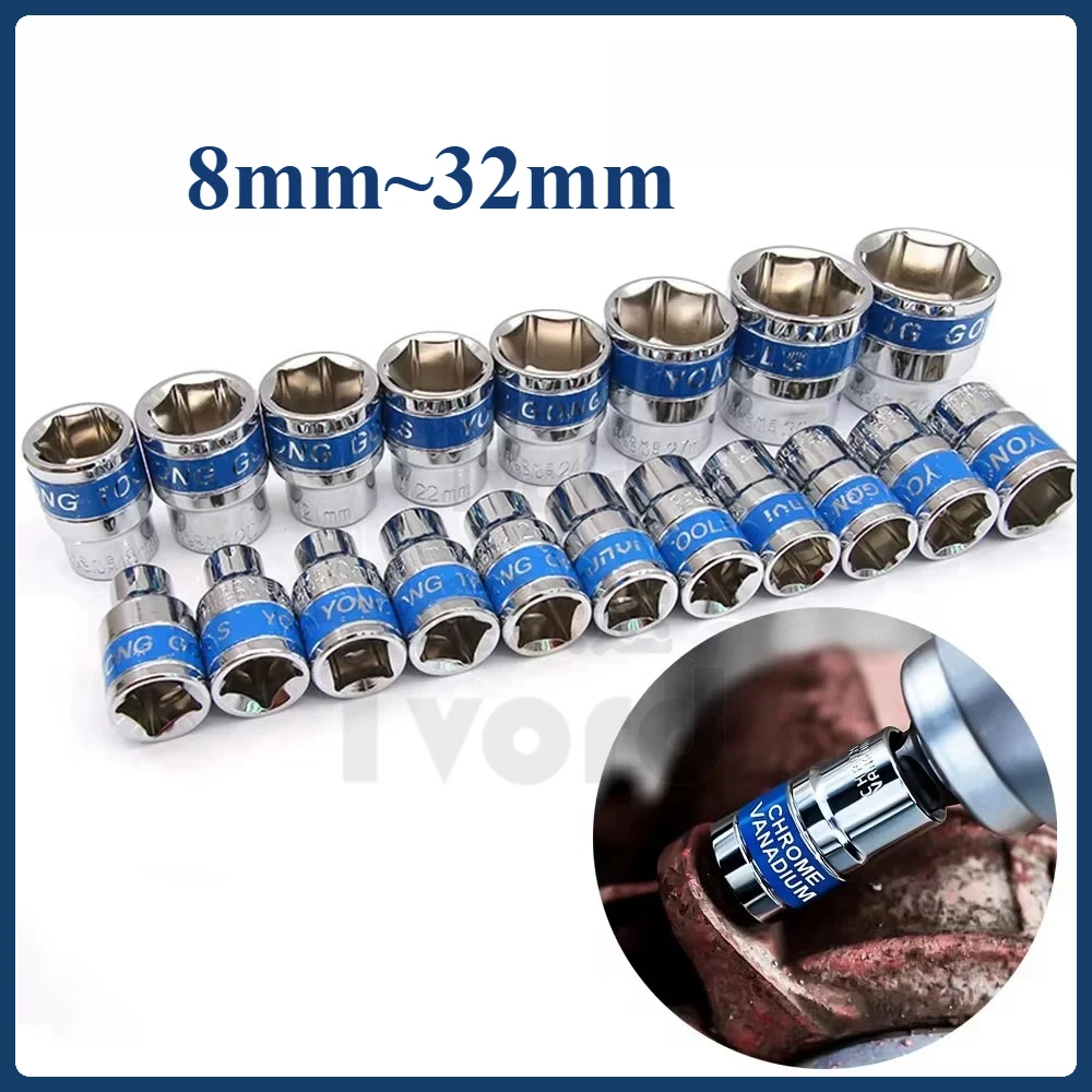 

8-32mm 1/2" Drive Deep Impact Socket Set Drive Metric Wrench Socket Deep Impact Socket Pneumatic Wrench Head Tire Removal Tools