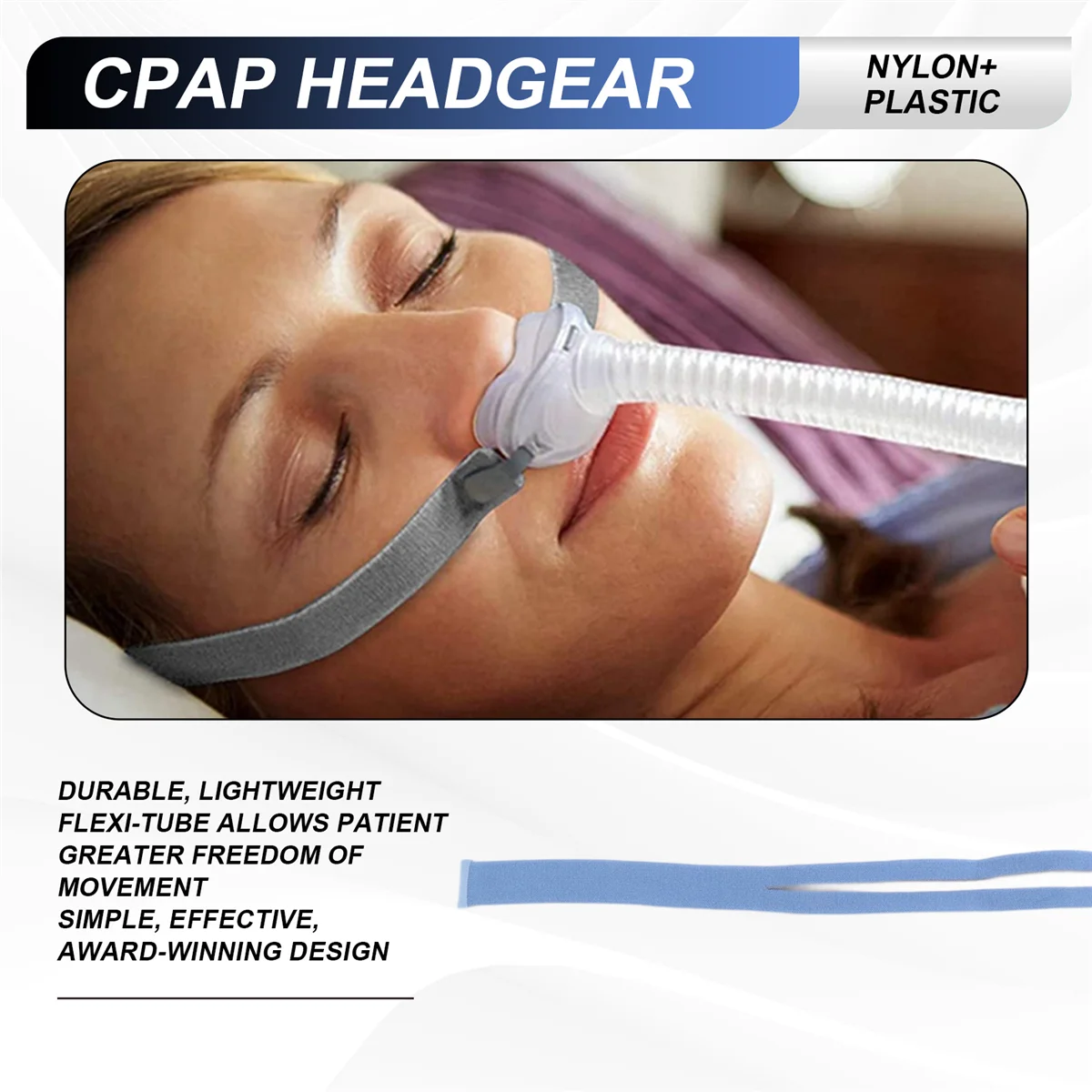 【¡¡Último peso!】 1 Uds. Casco de repuesto para Almohada Nasal ResMed Airfit P10 correas de máscara CPAP con 2 Clips de ajuste