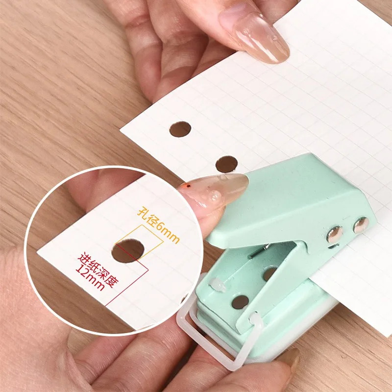 Mini perforadora de un solo anillo, perforadora de papel, perforadora de papel, suministros de encuadernación para oficina y escuela, papelería DDK04