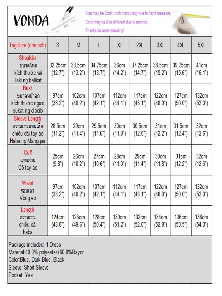 Vonda Mode Vrouwen Jurken 2023 Zomer Korte Mouw Casual Solid Maxi Zonnejurk Losse Party Lange Vestidos Gewaad Plus Size 5XL