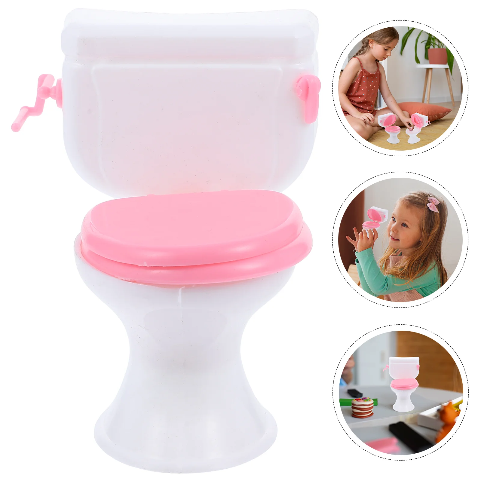 4 Pcs Toilet Toy Mini Toys Supplies House Decor Wear Resistant Miniature Bathroom Accessory