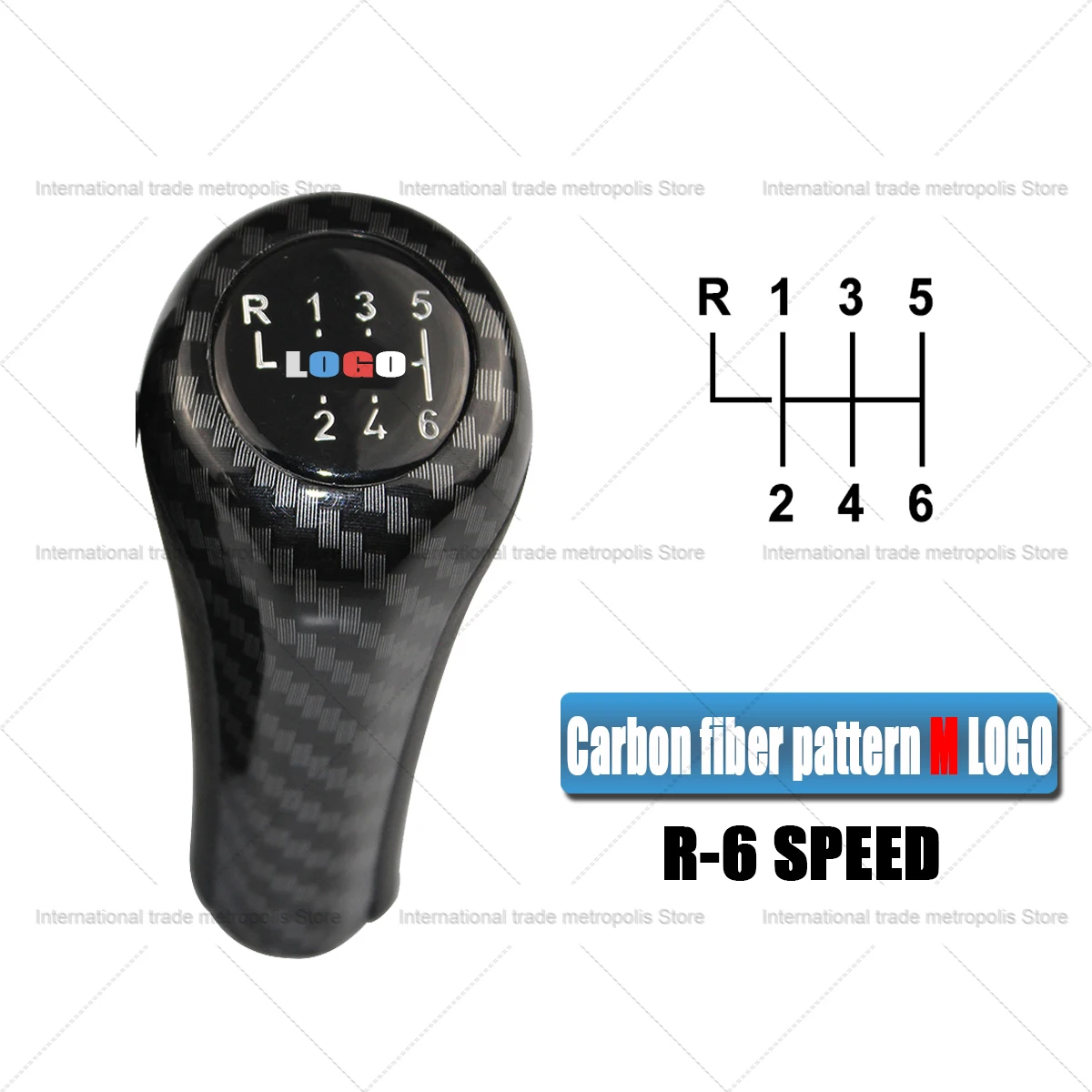 Carbon Fiber Pattern 5/6 Speed Leather Gear Shift Knob Manual for BMW E46 E90 E92 E39 X1 M Car Handle Gearbox Stick Knob