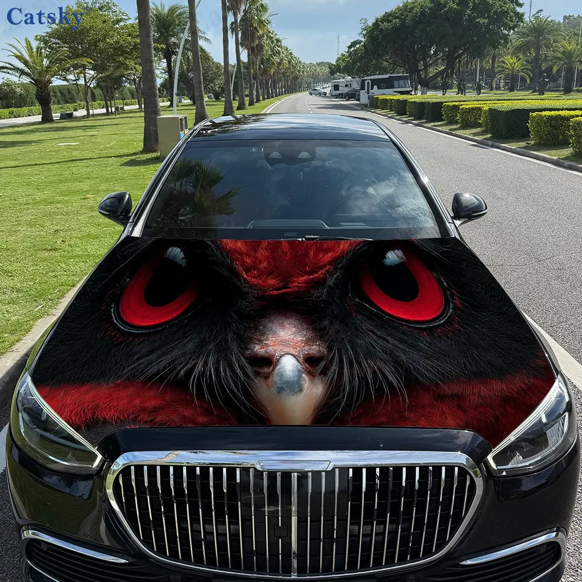 

Owl print,car hood stickers,PVC waterproof Self adhesive car hood sticker,car hood decoration protection stickers,Auto Accessori