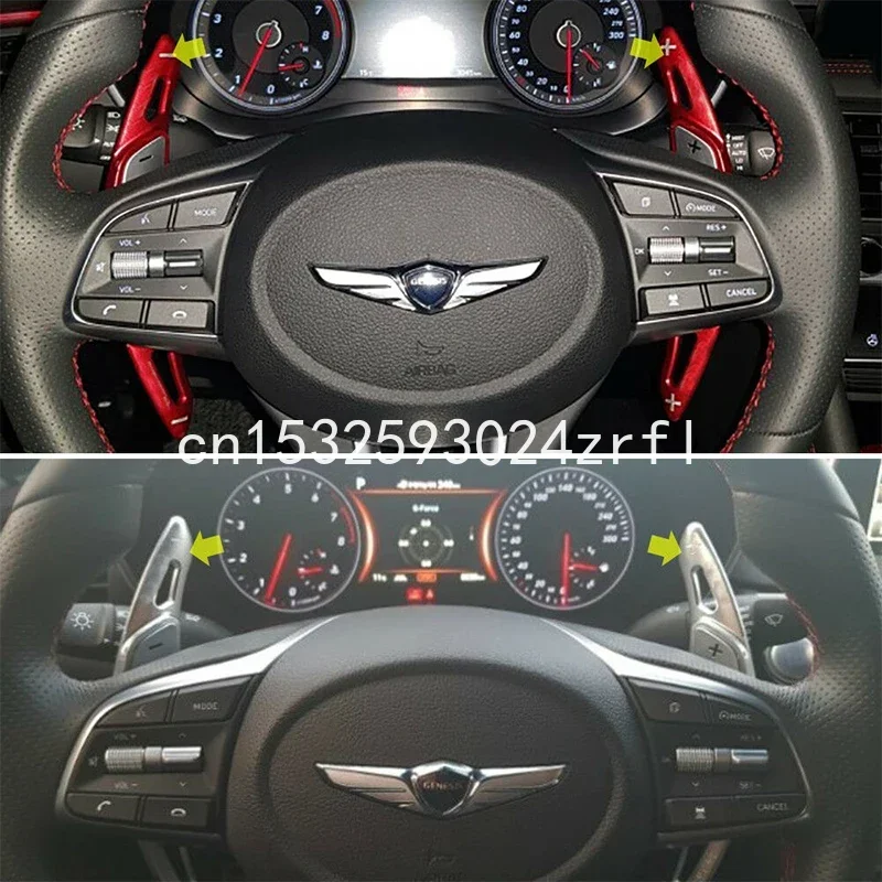 

For Hyundai Genesis G70 2018 2020 2pcs Steering Wheel Aluminum Shift Paddle Shifter Extension Car-Styling