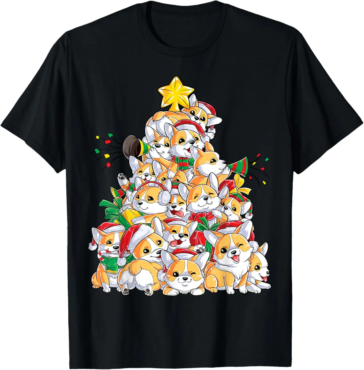 

Corgi Christmas Tree Dog Santa Merry Corgmas Xmas Men Dogmas T-Shirt