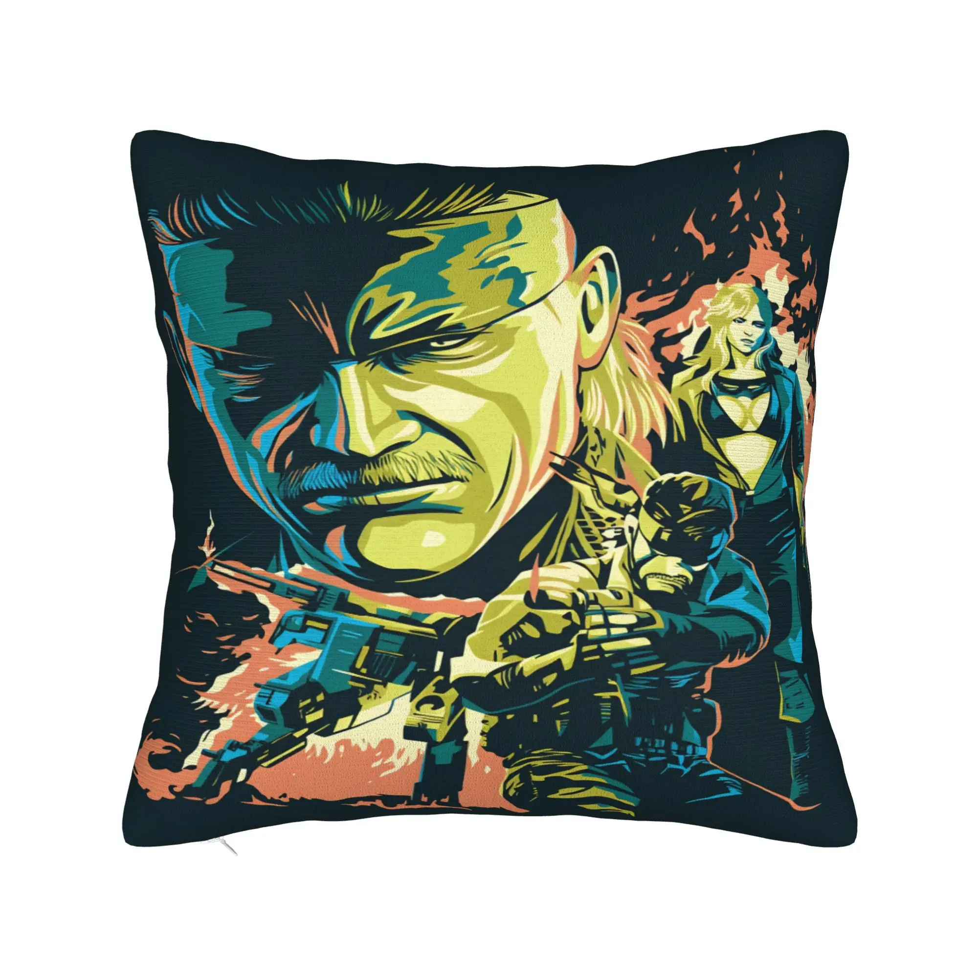 Pillow Cover Fanart MGS Gaming  Morden Pillow Case For Sofa Home Decor Pillowcases