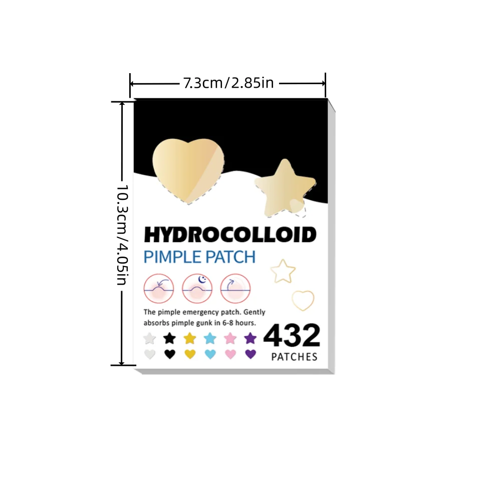 432 قطعة من رقع حب الشباب ذات 6 ألوان على شكل نجمة |   لطيف ومقاوم للماء وجميع الجلد