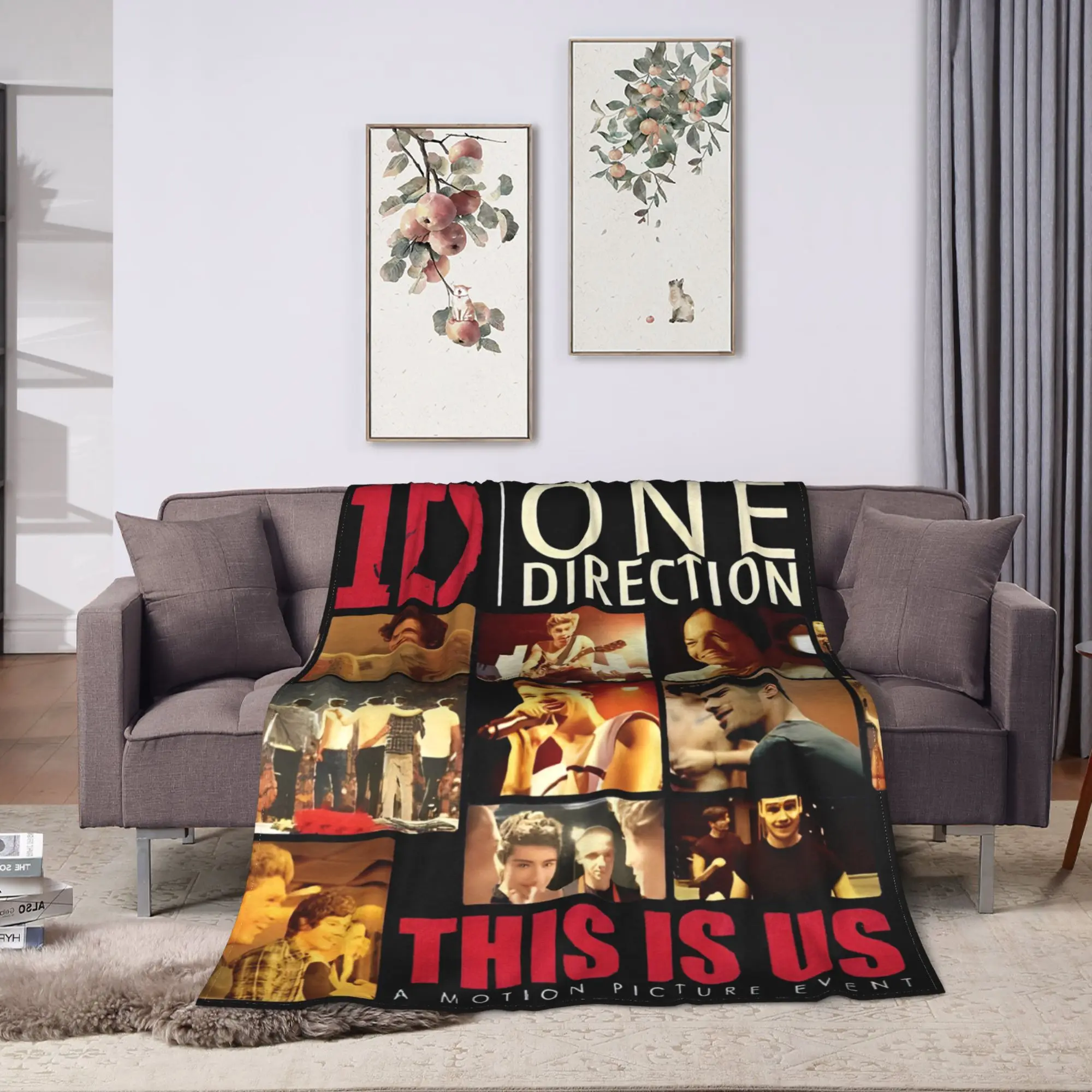 One Directions Flannel Blanket  Warm Soft Throw Blanket for Couch Bed Travel Office Aesthetic Bedspread Sofa Bed Cover
