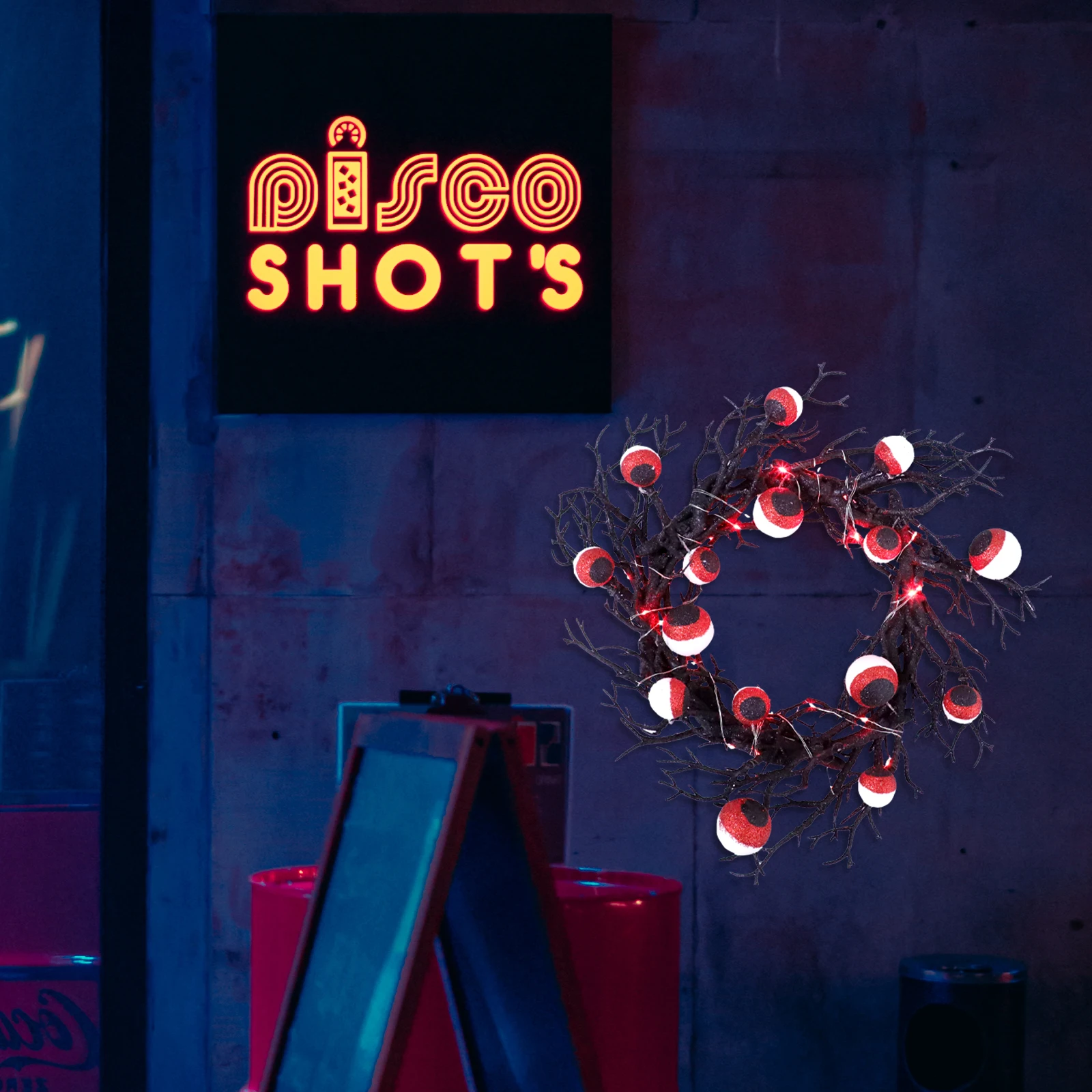 

Halloween Wreath Eyeball Gothic Decorative Fake Simulated Home Party Supplies Black Branches Scary Guests Creepy Appearance