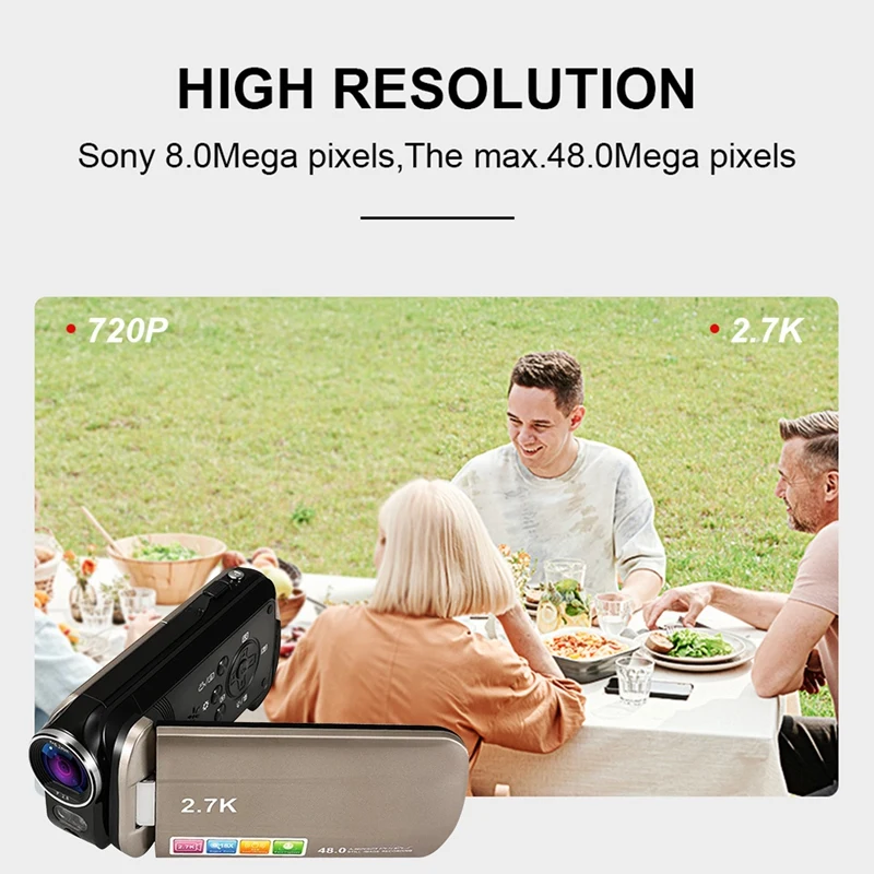 2.7K Handheld Digital DV Camera With 3.0-Inch Rotatable Display Household Portable 18X Zoom 48 Megapixel Digital Camera