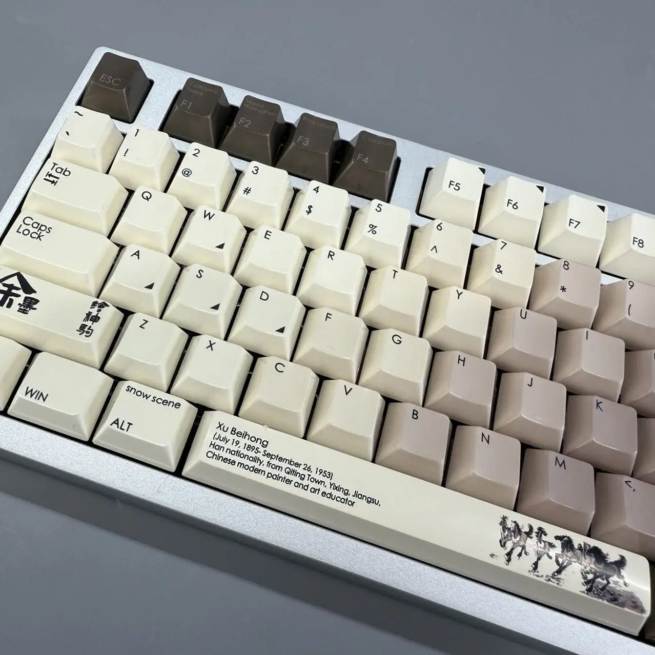 

Xu Beihong theme mirror mechanical keycap PBT material sublimation original highly customized 140 keys