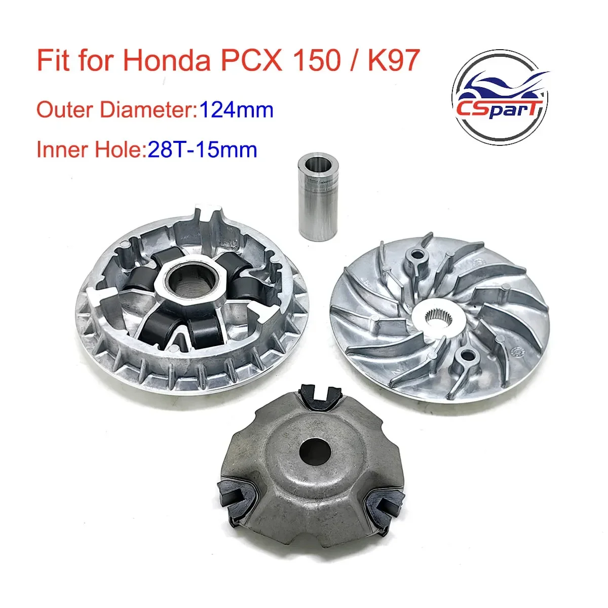 

Комплект шкивов сцепления вариатора 124 мм 28 т для Honda ADV150 PCX 150cc 2018 V3 22110-K97-T00 150 19-22 22011-Kwn-900