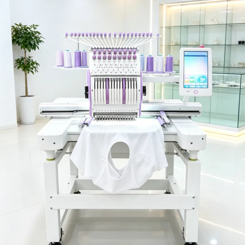 Customized Computerized Embroidery Machine 6 Needles Color Changing Automatic for Cap Hat and Bag Embroidery Projects