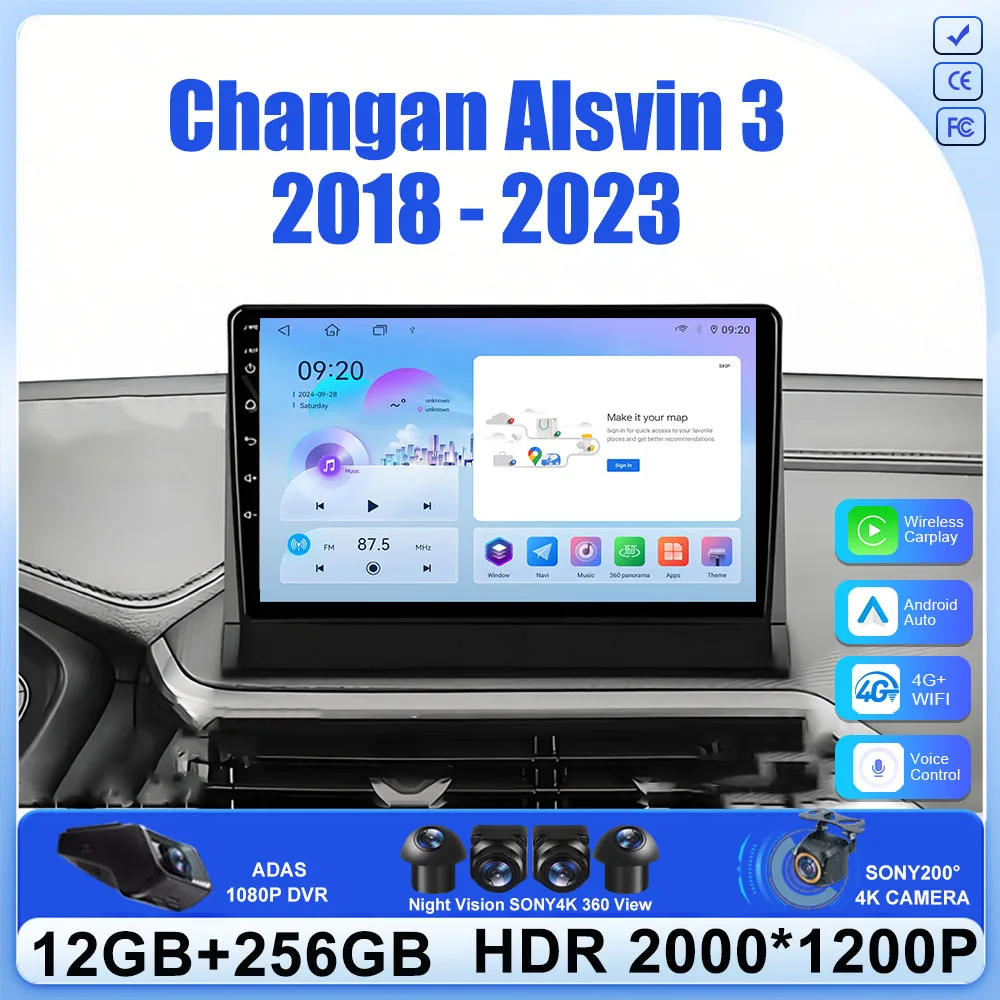 

Android 16 For Changan Alsvin 3 2018 - 2023 Head Unit Screen Video Multimedia Carplay Auto Stereo Touch Radio Bluetoot Cam 5G