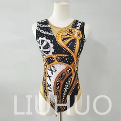 Synchronized Swimming Suit With Rhinestones Swimsuit Girls Competition Dress BD9926