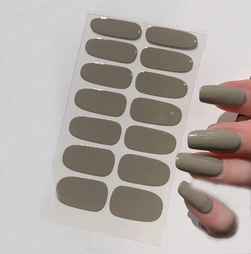 Imagen 2 del producto Pegatina Para uñas, Color puro, cubierta completa, película de esmalte de uñas, decoraciones de manicura DIY, envolturas adhesivas Para uñas de salón, Pegatinas Para Uñas