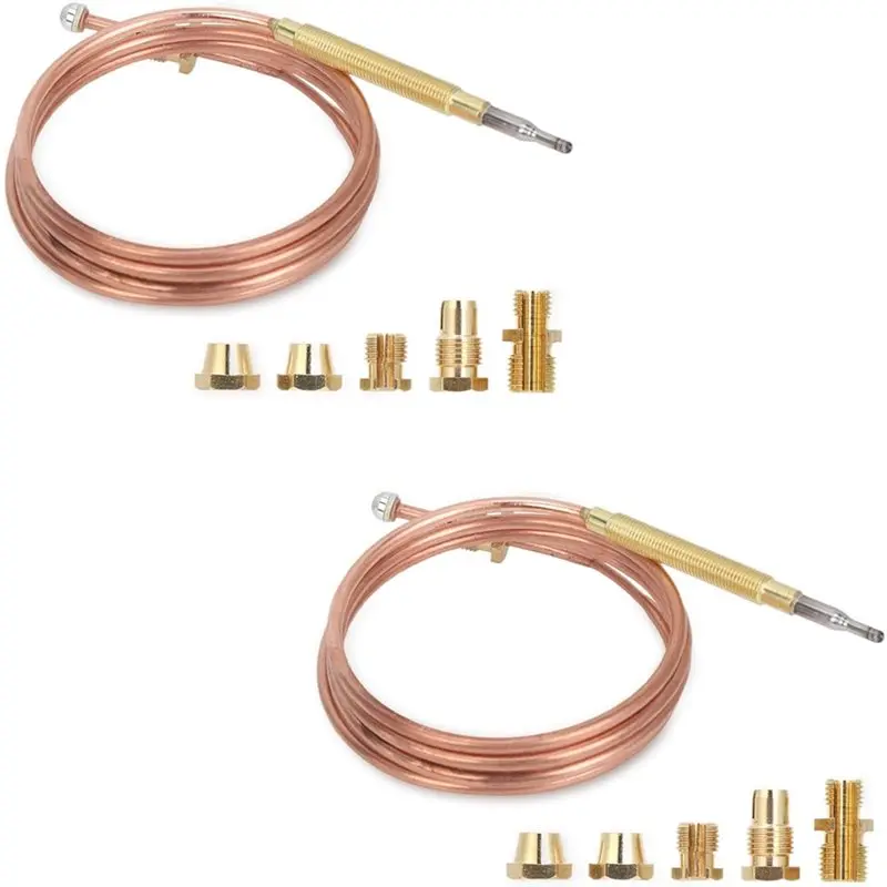 AB13-Thermocouple Kit 2PCS For Stove Universal Fireplace Replacement Kit Includes 5 Adaptors B