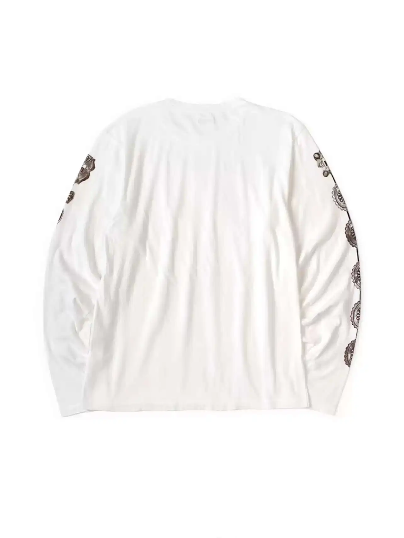 25AW KAPITAL Hirata and Hongri Leisure Tianzhu Cotton Belt Printed Round Neck Loose Long Sleeve T for Men T-Shirts