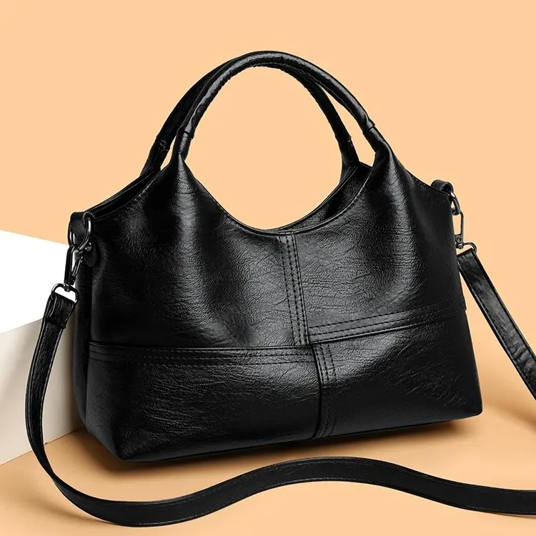 

Изысканная кожаная женская сумка, классическая парижская сумка ручной работы, простая элегантная сумка-тоут, высококачественная повседневная сумка через плечо.