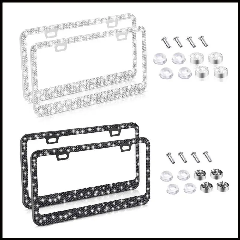 

Подсветка для декора автомобилей, полнокадровая рамка номерного знака, стразы