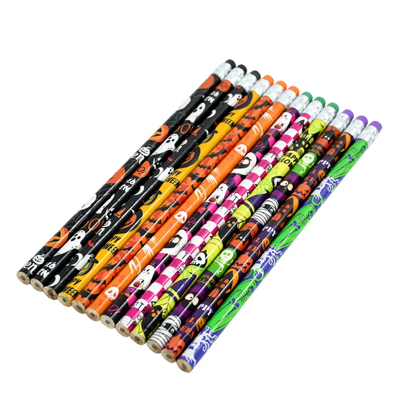 12/24 Stück Totenkopf-Geist HB Schreibstifte, Schreibwaren-Geschenk für Halloween-Partys, Geschenktütenfüller, Süßes oder Saures Zubehör – Detail 3
