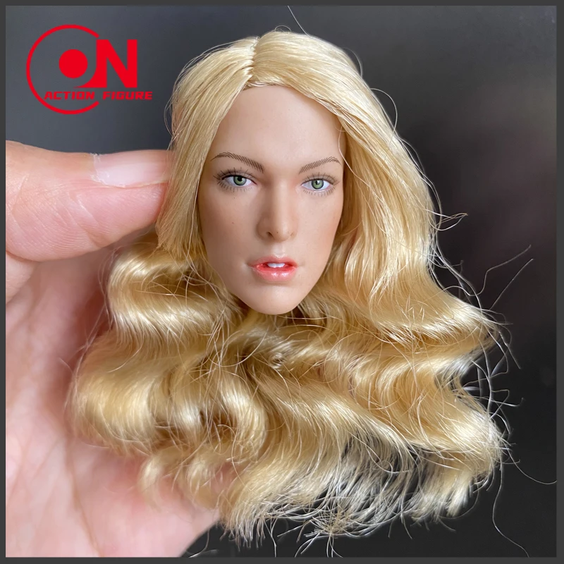 1/6 Scale Alice Milla Jovovich Head Sculpt Golden Long Hair Female Head Carving Model Fit 12'' Soldier Action Figure Body