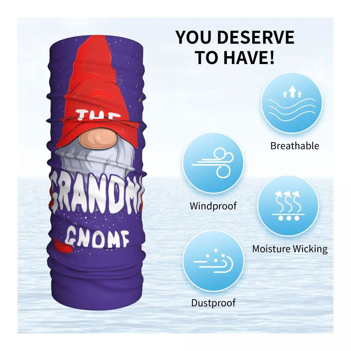 GRANDMA Gnome Matching Family Christmas Party Pajama Gnome Bandana Neck Gaiter Motocross Face Scarf Multi-use  Unisex Winter image 4