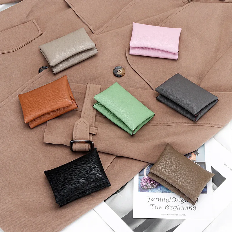 Women Fashion Goose Paw Pattern Leather Card Holder Coin Purse Luxury Brand Design Credit Card Wallet Bifold Business Card Case