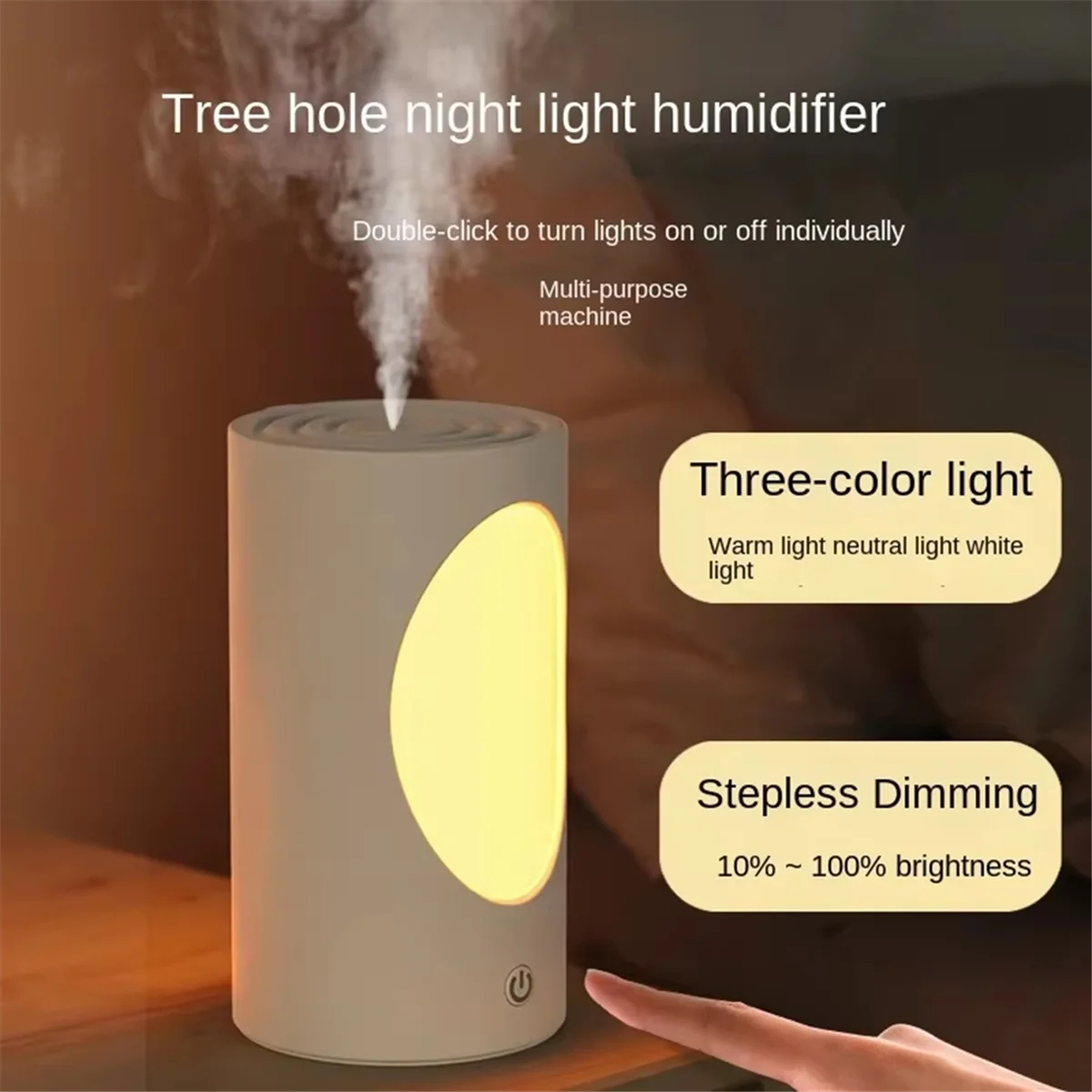 B53CC Rechargeable 600ml Portable Aroma Diffuser with Colorful LED Lights - Wireless Air Humidifier for Home and Travel