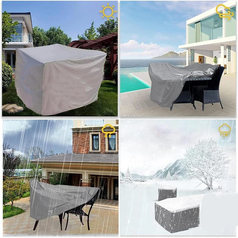 

Водонепроницаемый чехол для садовой мебели, двора, защита от солнца и рассеивания тепла, защитный чехол для мебели, пылезащитный стол