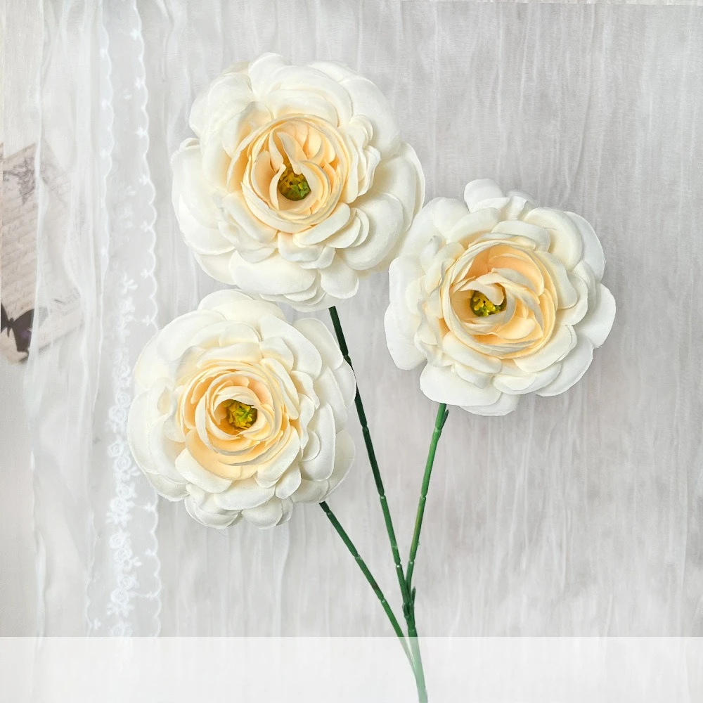 10 Stück Künstliche Blumen Seiden-Lotus Schlafzimmer-Deko Lila Kunstblumen 3-Zweig-Lotus Tischdekoration – Detail 20