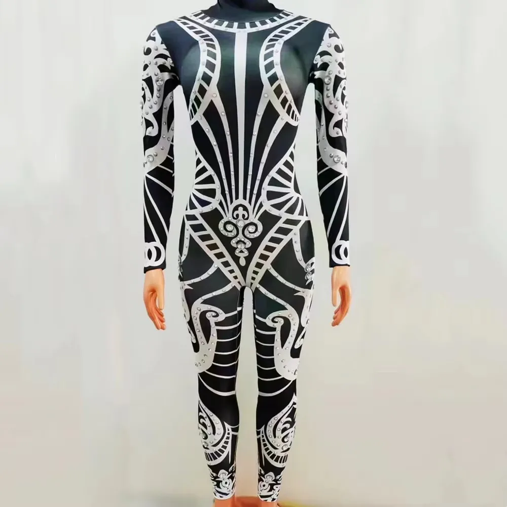 

Женский купальник на Хэллоуин со стразами и 3D принтом, колготки для взрослых, комбинезон для косплея для ролевых игр, фестивальный костюм Rave