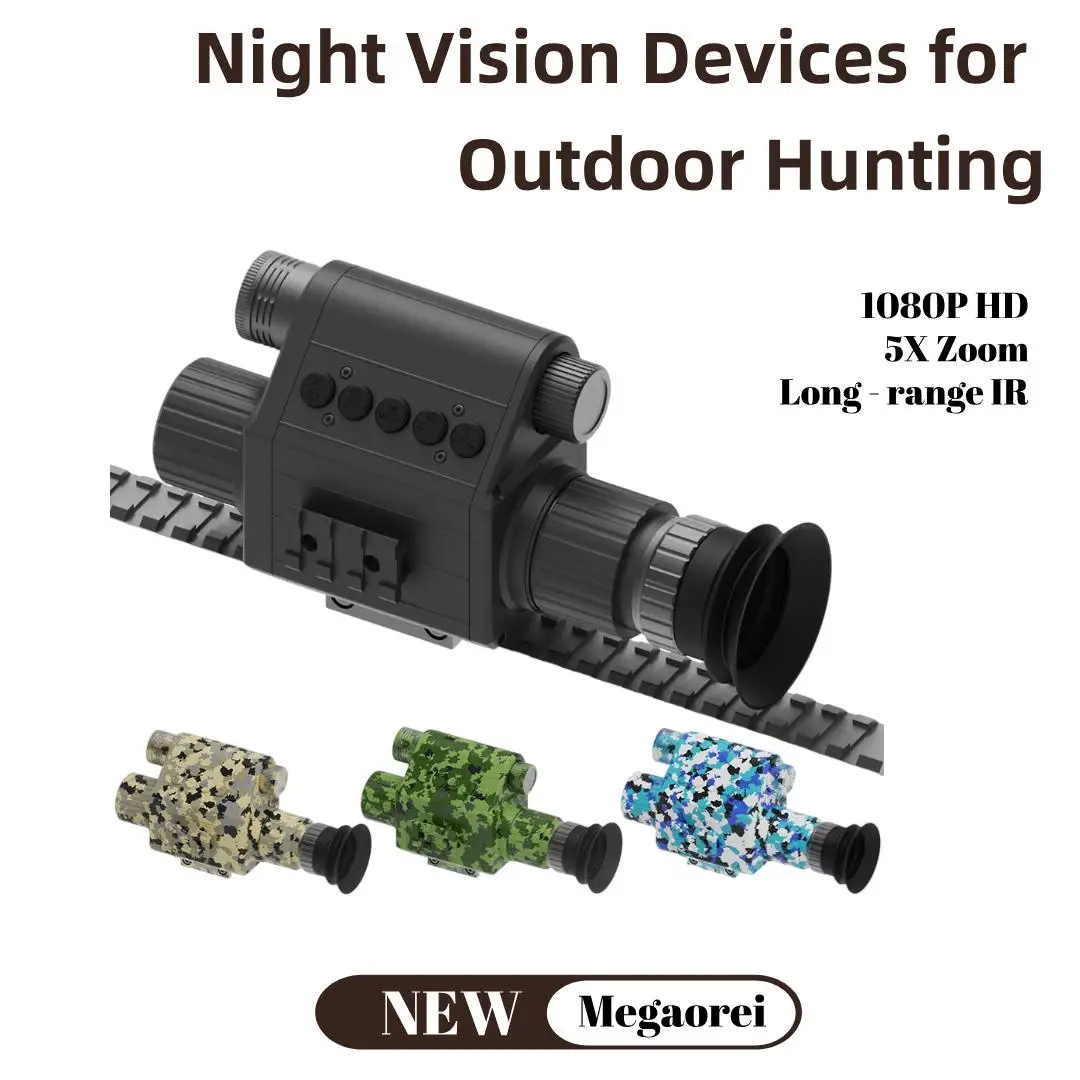 

2025 New Megaorei M5 Hunting Night Vision 1080P 5x Zoom Monocular w/IR Illuminator